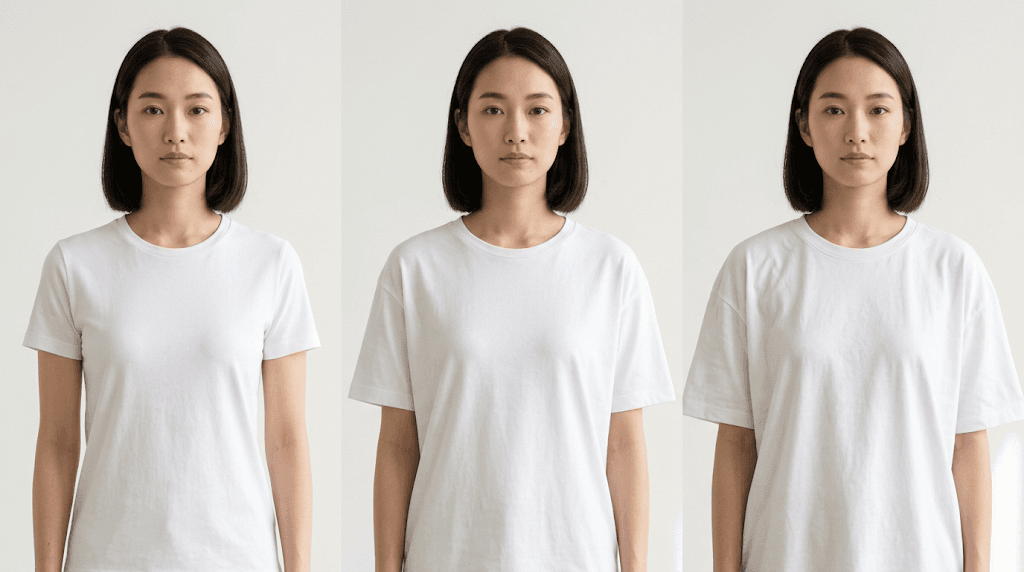 Set-in, drop shoulder, and oversized shoulder line comparison